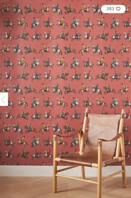 Papel pintado Anthropologie Milola Design escuela de equitación terracota nuevo sellado Foto 1 de 4