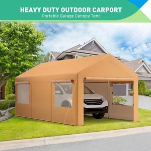 10'x20' Portable Heavy Duty Canopy Garage Tent Car Carport Shelter with Sidewall - Picture 1 of 7