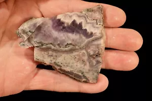 CHEVRON AMATISTA Losas 3" Crudo Lapidario Cabing Rebanada Roca Muestra Mineral Crudo - Imagen 1 de 3