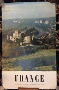 RAR Original Vintage 1954 Reise Frankreich Foto Plakat Ruinen - Bild 1 von 6