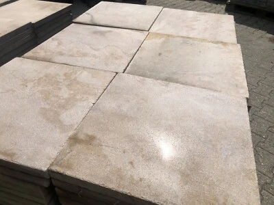 Terrassenplatten 40 Qm Sandstein Gelb Beige 40x40x3cm Geschliffen  Naturstein - Bild 1 von 4