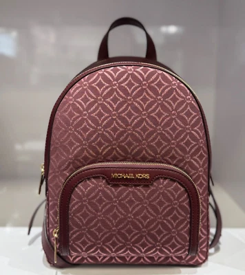 MICHAEL KORS JAYCEE MK LOGOTIPO GRÁFICO BRILLO DORADO/SANGRE DE BUEY Foto 1 de 4