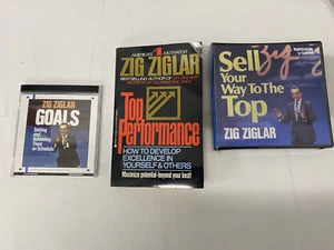 Zig Ziglar Lot ~ Top Performance Book with Audio CD'S Goals & Sell your way... - Picture 1 of 1
