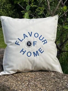 Personalised Embroidered logo Text Small New Home business Starter Gift Cushion - Picture 1 of 1