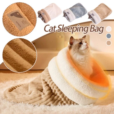 Cat Warming Sleeping Bag Snuggle Sack Pet Bed Cave Soft Washable Beds Pet Mat - Image 1 of 4