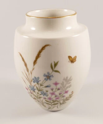 Fürstenberg Vase Blumen Kornblumen Schmetterling West Germany 3554 - Bild 1 von 4