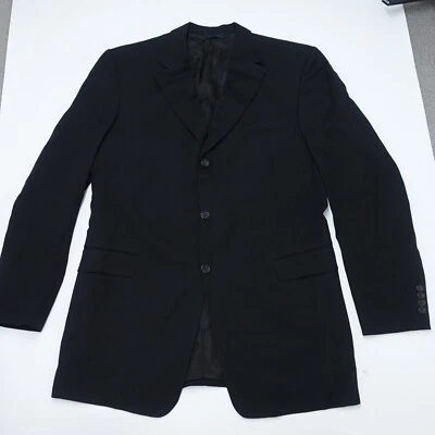 Burberry London Blazer Jacket Men's 42 Black Wool Single Breasted Notch Lapel - Image 1 of 4