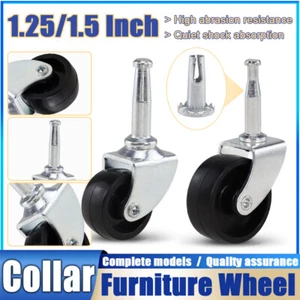 1.25/1.5 Inch PP Fixed Wheel Unmute Furniture Castors For Coffee Table and Sofa - Picture 1 of 11