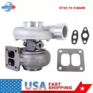 T4 GT45 Turbo Turbocharger V-Band 1.05 A/R 600-800HPs Boost Upgrade For 4.0-6.0L - Picture 1 of 14