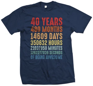 40 Years Of Being Awesome T Shirt, 40th Birthday present, 40th Birthday T Shirt - Picture 1 of 5