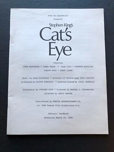 Cat's Eye (Stephen King, 1985) - Original Movie Press Kit Production Booklet - Picture 1 of 2