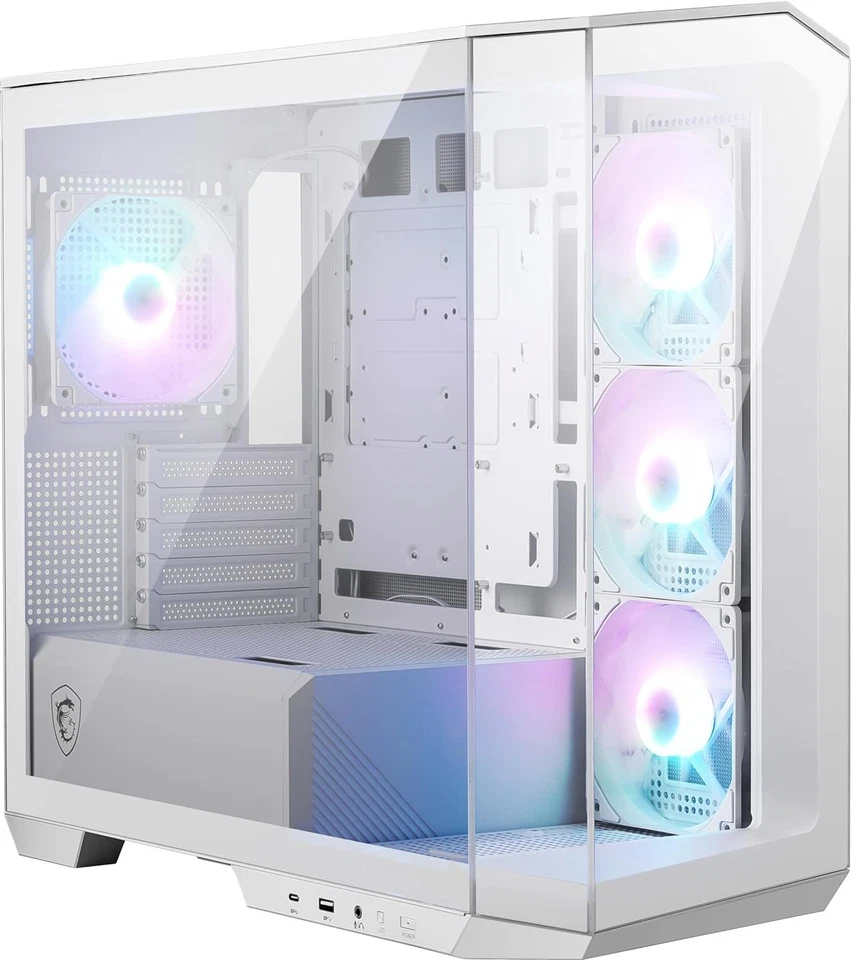 Msi Mag Pano M100r Pz Atx Tempered Glass White Micro Tower Gaming Pc Case - Image 1 of 1