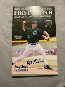 Matt Zaleski Charlotte Knights Baseball Signed First Pitch Program White Sox MLB - Picture 1 of 1