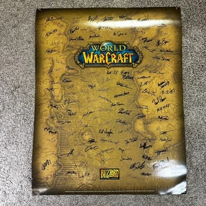 2004 World of Warcraft Blizzard Official Developer Signed 2 SIDED Rough *READ - Picture 1 of 16