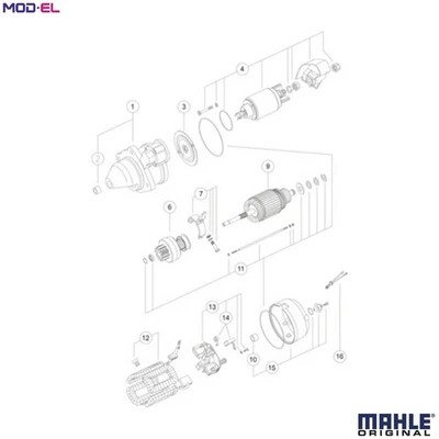 STARTER MS 219 FOR F 2L 1011 1.4L 2cyl F 3L 1011 2.0L 3cyl BF4L1011F 2.7L 4cyl - Image 1 of 4