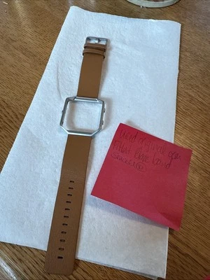 Fitbit Blaze Band and Face Small Pink Leather Brown OEM Original - Image 1 of 4