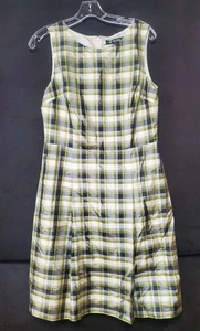 Abito Brooks Brothers in seta a quadri 100% seta taglia 8 - Foto 1 di 16