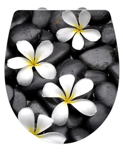 Wenko WC-Sitz Hochglanz Acryl Bloom, Absenkautomatik, Fix-Clip Hygiene Befestigu - Bild 1 von 4