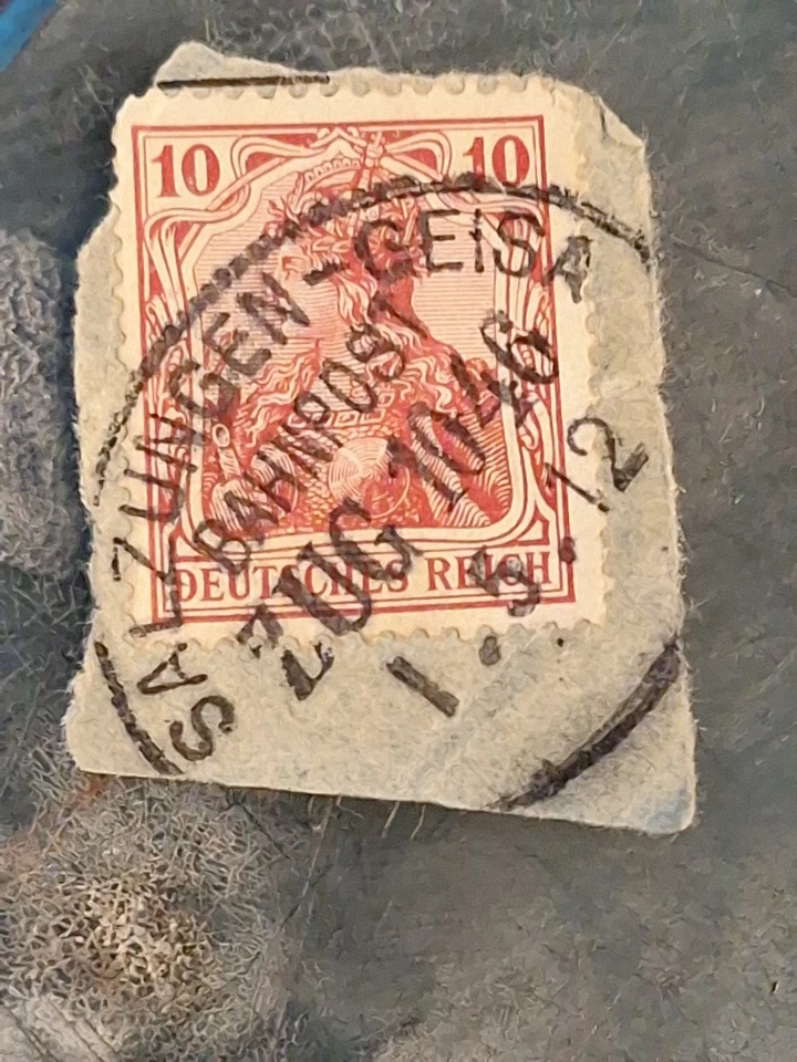 RARO SELLO ALEMÁN ROJO IMPERIO ALEMÁN 10PF  Foto 1 de 3