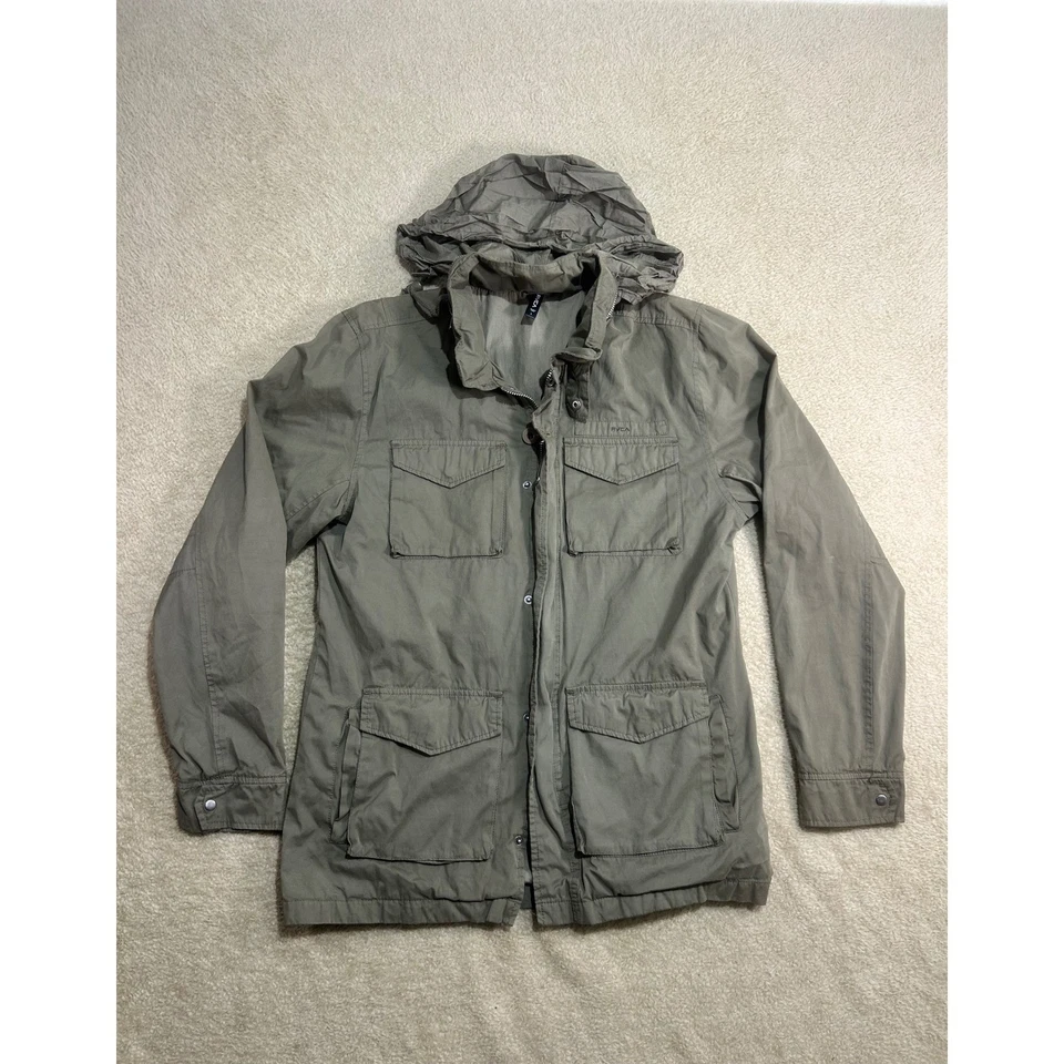 RVCA Utility Jacket Mens Large Green Military Hooded Field Coat - Image 1 of 4