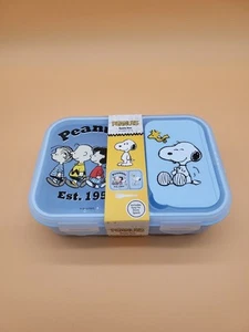 Peanuts New 2025 Bento Box With Snap Lock Lid & Spork Light Blue - Picture 1 of 16