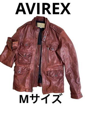AVIREX Leather Jacket M Red Width 43cm Length 60cm - Image 1 of 4