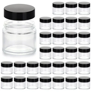 2oz Jars with Lids, HOA Kinh 30 Pack Clear Glass Jars Empty Cosmetic Containe... - Picture 1 of 7