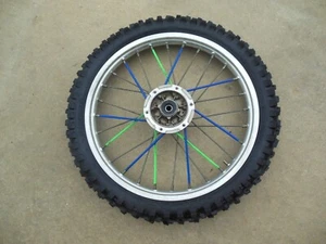2007 01-13 Kawasaki KX85 17" front wheel rim tire Dunlop 70/100-17 - Picture 1 of 15