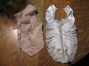 2 Victorian Era Dress Bodice Antique Chest ball buttons pink white lace - Picture 1 of 12