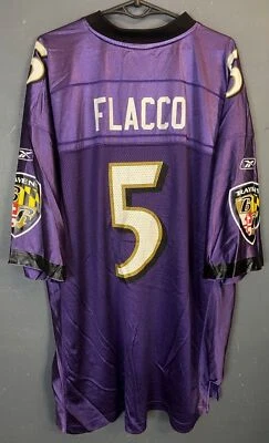 CAMISETA DE FÚTBOL AMERICANO HOMBRE JOE FLACCO #5 BALTIMORE RAVENS NFL TALLA 2XL XXL Foto 1 de 4