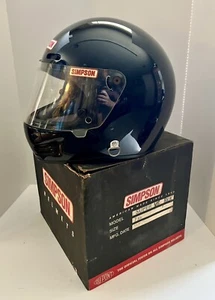 NOS Vintage 1995 SIMPSON Super V6 Black Helmet 7 3/4 W/ Box RARE Mint - Bild 1 von 24