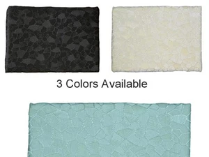 Cortina de ducha de lujo Jacquard azul, crema o negro patrón de mosaico texturizado spa - Imagen 1 de 4