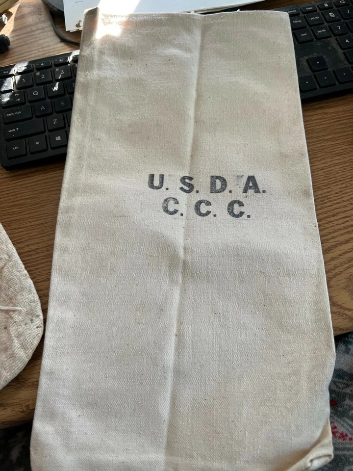U.S.D.A. C.C.C. Bolsa de lona de arpillera 8 x 16 pulgadas Foto 1 de 1