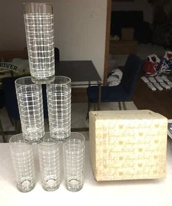 6 Georges Briard “ Zombie” Glasses Fish Net MCM MID CENTURY MODERN 12.5oz New - Picture 1 of 12