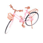 Pink Detachable Bike Bicycle With Basket For Doll House Toy Accessories=s=