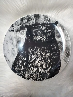 Пластина Global Design Connections OWL 12 1/2 дюйма круглая черная белая - Изображение 1 из 4