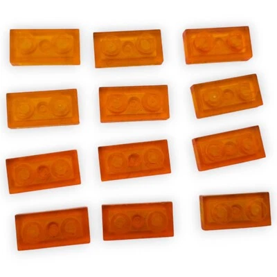 Lego Platte 12x 1x2 Transparent Orange Stein Flach plate Trans Feuer Lava Ersatz - Bild 1 von 4
