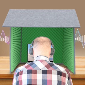 Desktop Soundproof Cover Noise Isolation Booth Vocal Sound Absorbing Shield - Picture 1 of 15