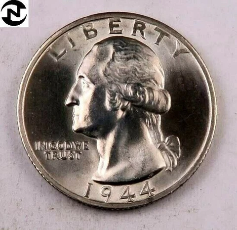 1944-S Washington Quarter ~ Gem BU ~ 90% Silver ~ 1 Coin Cover