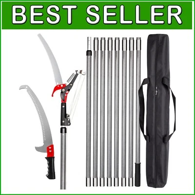 Versatile High Branch Cutting Tool - 7.2-27FT Extendable Fiberglass Tree Pruner - image 1 of 4