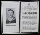 WWII German Sterbebild Death Card Navy Sailor Engelbert Reitmeier Kerch Strait