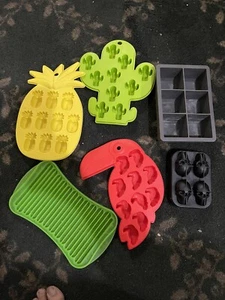 Assorted lot of ice cube makers: skull, pineapple, cactus etc - Picture 1 of 5