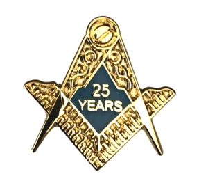 Insignia prendedor solapa esmalte masónico escudo masónico 25 años - Imagen 1 de 4