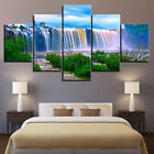 Waterfall Lake Blue Sky Landscape Canvas Prints Painting Wall Art Home Decor 5P