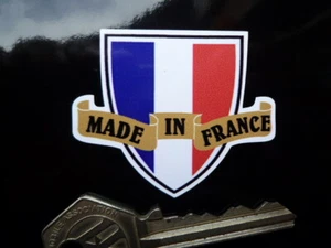 Made in France Shield & Scroll French Car Bike Scooter Motorbike Sticker. 2" - Picture 1 of 1