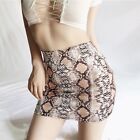 Stretch Mesh Bodycon Mini Skirt With Shiny Sheen For Womens Snake Print