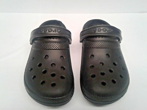 Crocs 203591 Black Faux Fur Lined Dual Comfort Clogs - Size Men's 6 Women's 8