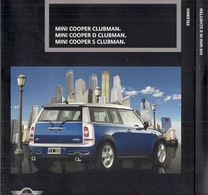 Mini Clubman 2008 German Market Sales Brochure Cooper Cooper S Cooper D - Picture 1 of 1