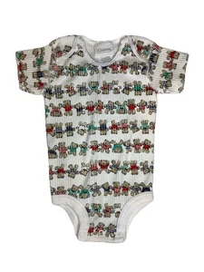 Body bambino Carter’s vintage anni 90 0-3 mesi orsacchiotto bianco manica corta - Foto 1 di 6