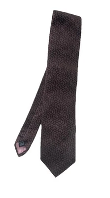 THOMAS PINK Corbata Hombre Geométrica Seda Marrón Hecha en Inglaterra EX CON Foto 1 de 4